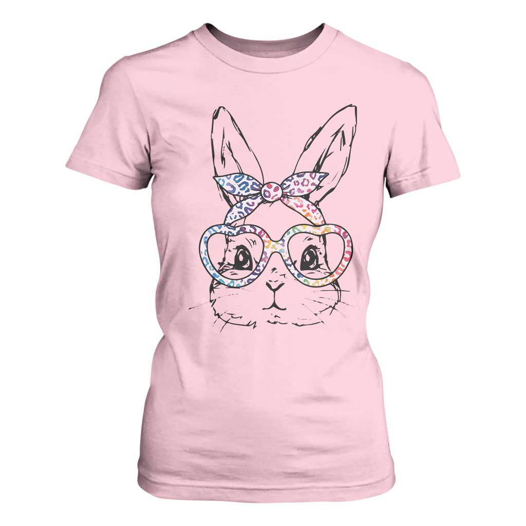 Easter Day Bunny Rabbit Face Tie Dye Glasses T Shirt For Women TS11 Light Pink Print Your Wear