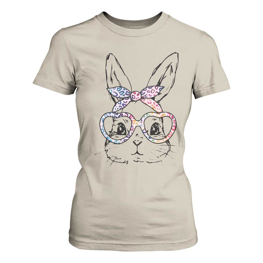 Easter Day Bunny Rabbit Face Tie Dye Glasses T Shirt For Women TS11 Sand Print Your Wear