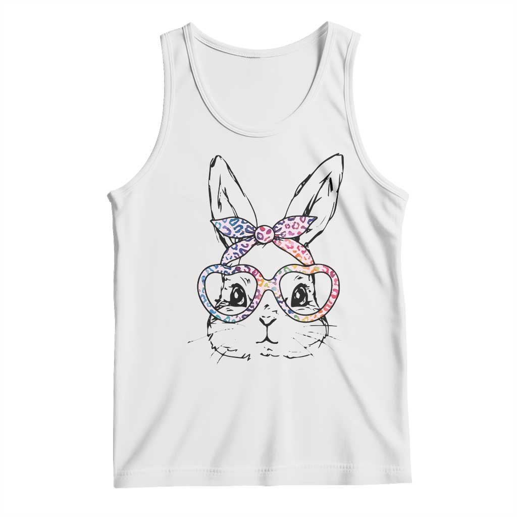 Easter Day Bunny Rabbit Face Tie Dye Glasses Tank Top TS11 White Print Your Wear