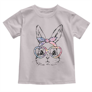 Easter Day Bunny Rabbit Face Tie Dye Glasses Toddler T Shirt TS11 Ice Gray Print Your Wear