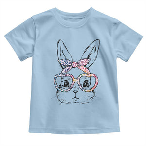 Easter Day Bunny Rabbit Face Tie Dye Glasses Toddler T Shirt TS11 Light Blue Print Your Wear