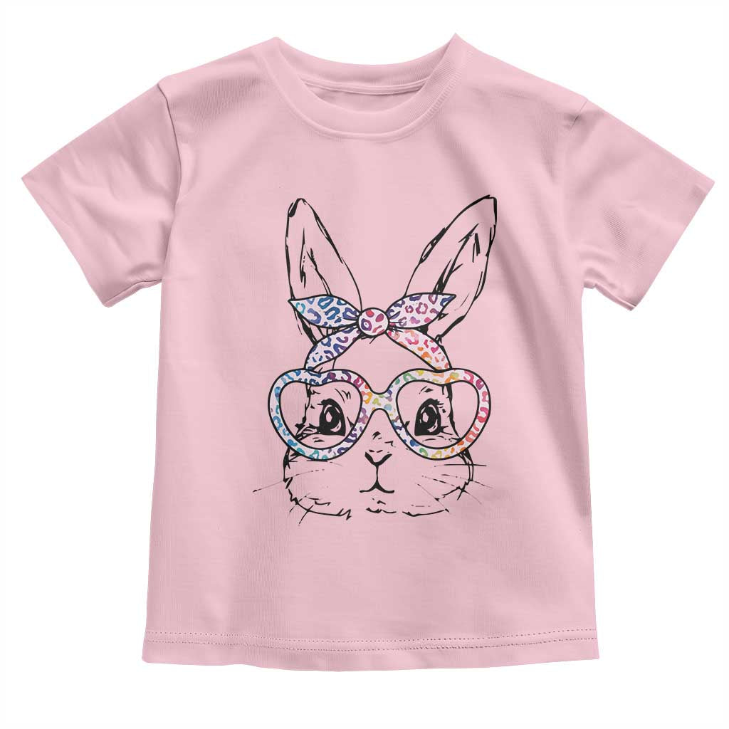 Easter Day Bunny Rabbit Face Tie Dye Glasses Toddler T Shirt TS11 Light Pink Print Your Wear
