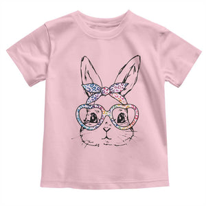 Easter Day Bunny Rabbit Face Tie Dye Glasses Toddler T Shirt TS11 Light Pink Print Your Wear