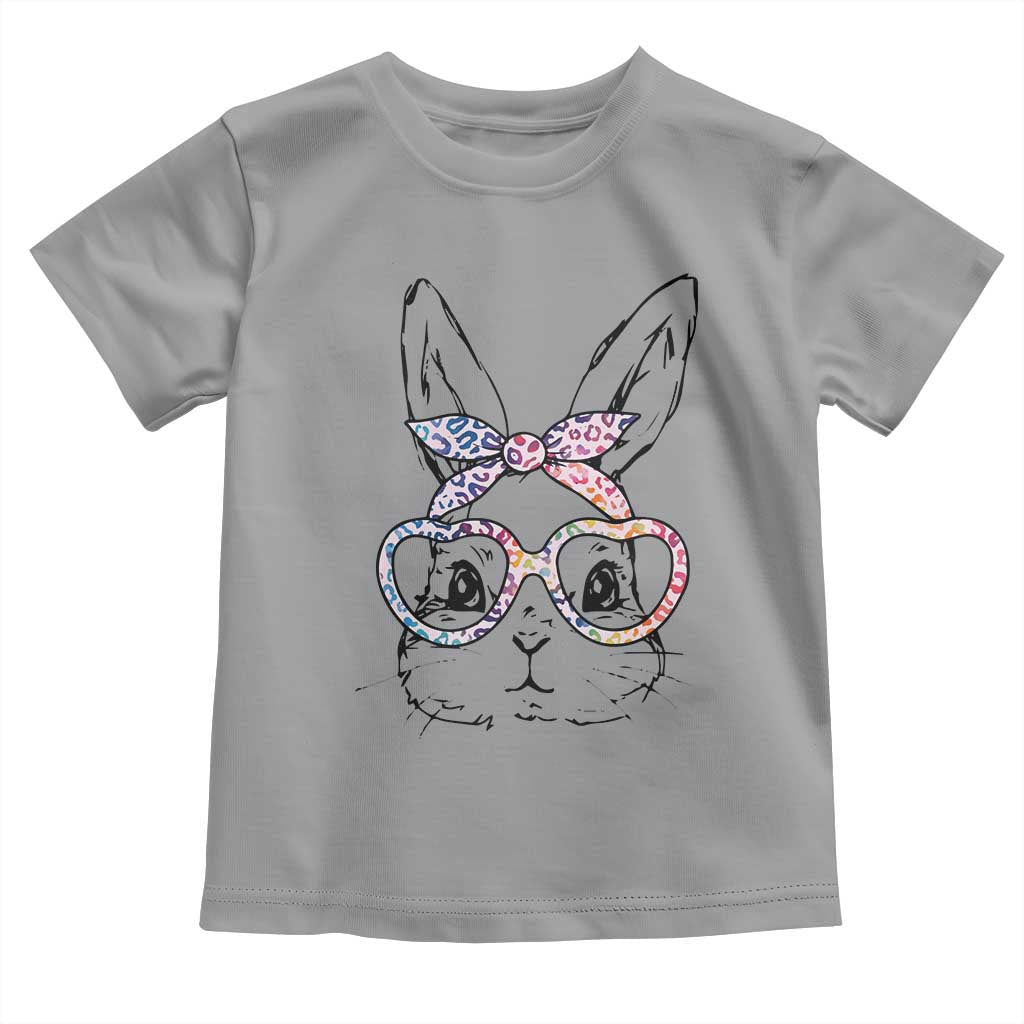 Easter Day Bunny Rabbit Face Tie Dye Glasses Toddler T Shirt TS11 Sport Gray Print Your Wear
