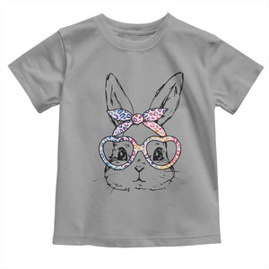 Easter Day Bunny Rabbit Face Tie Dye Glasses Toddler T Shirt TS11 Sport Gray Print Your Wear