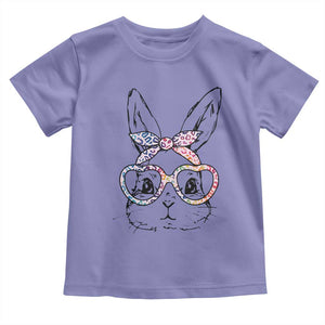 Easter Day Bunny Rabbit Face Tie Dye Glasses Toddler T Shirt TS11 Violet Print Your Wear