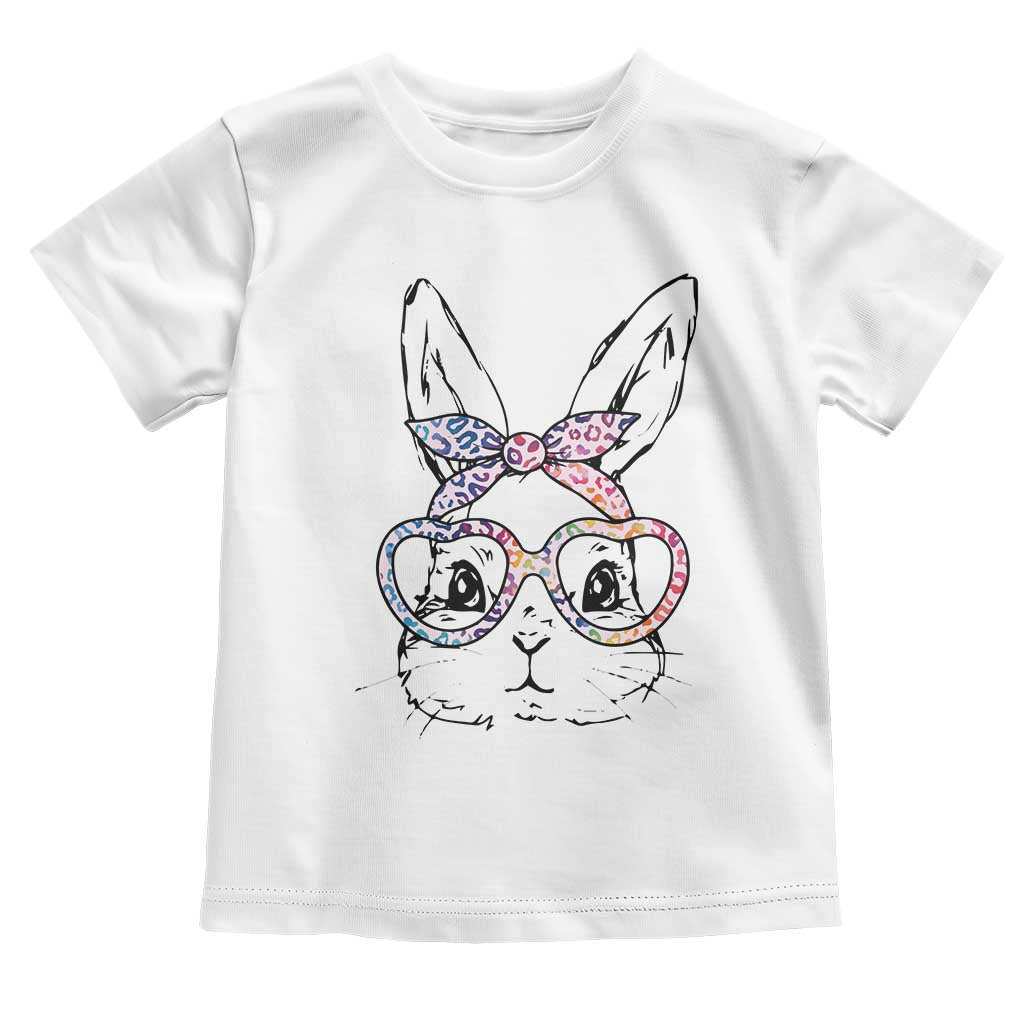 Easter Day Bunny Rabbit Face Tie Dye Glasses Toddler T Shirt TS11 White Print Your Wear