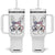 Easter Day Bunny Rabbit Face Tie Dye Glasses Tumbler With Handle TS11 One Size: 40 oz White Print Your Wear