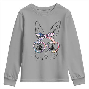 Easter Day Bunny Rabbit Face Tie Dye Glasses Youth Sweatshirt TS11 Sport Gray Print Your Wear