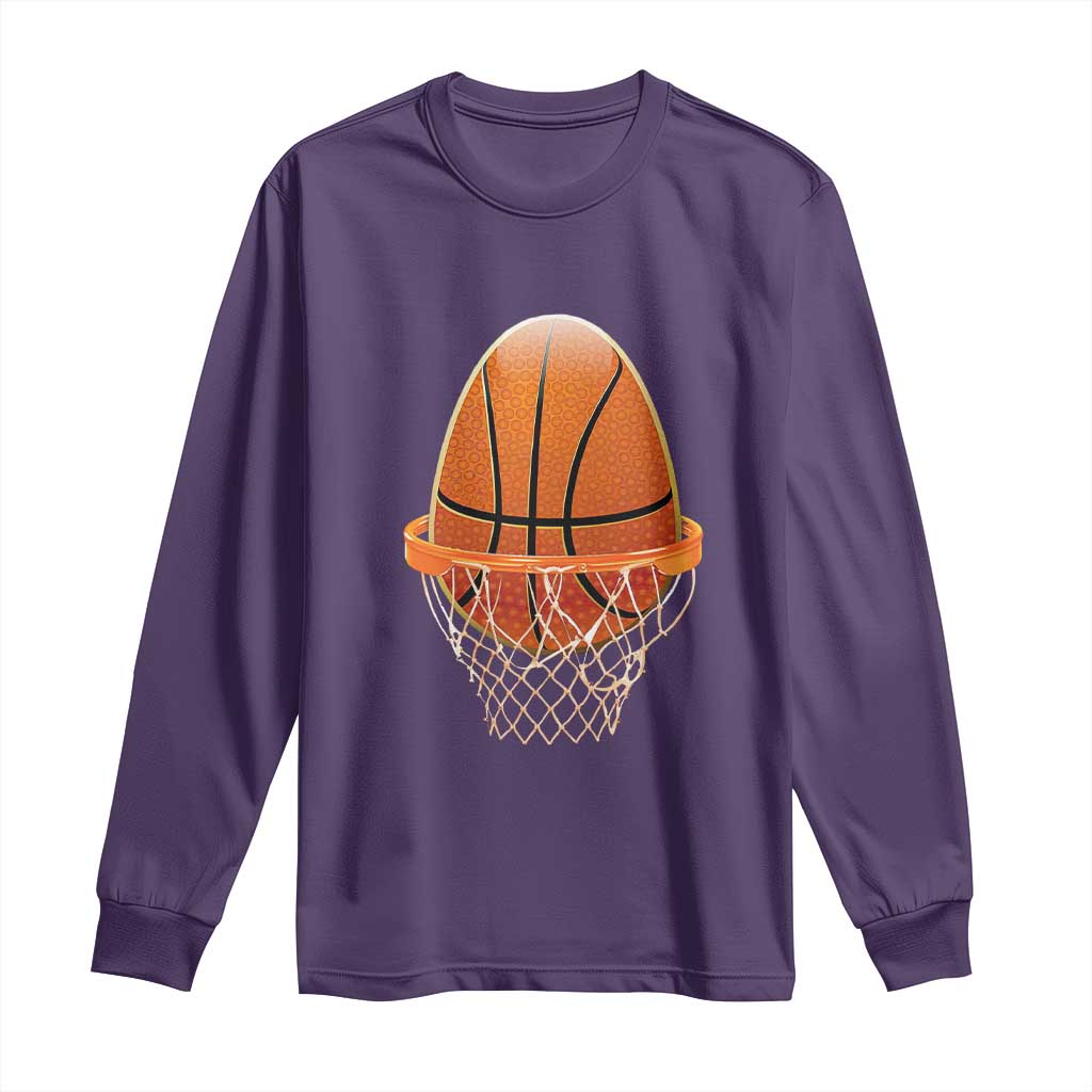 Funny Easter Egg Basketball Sport Lover Long Sleeve Shirt TS11 Purple Print Your Wear
