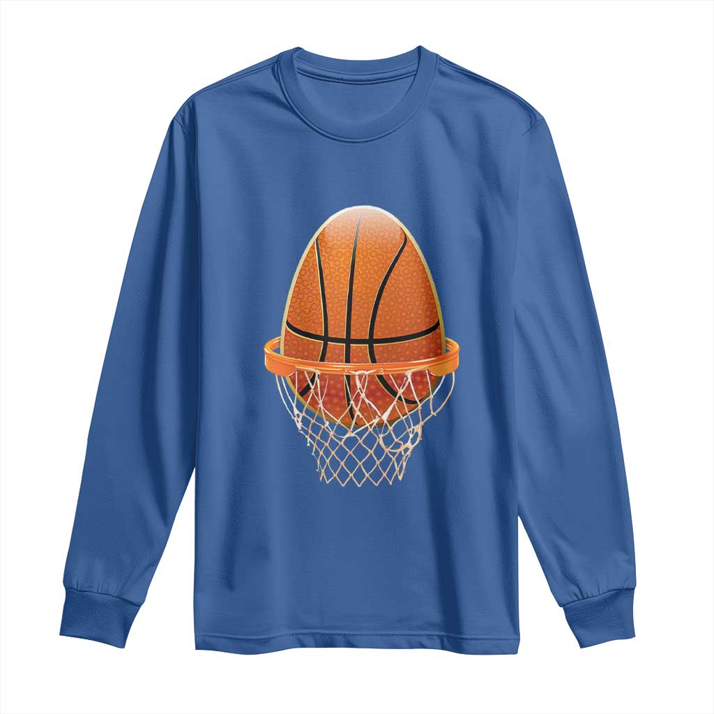 Funny Easter Egg Basketball Sport Lover Long Sleeve Shirt TS11 Royal Blue Print Your Wear