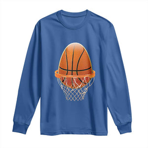 Funny Easter Egg Basketball Sport Lover Long Sleeve Shirt TS11 Royal Blue Print Your Wear