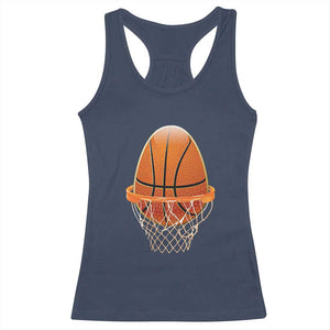 Funny Easter Egg Basketball Sport Lover Racerback Tank Top TS11 Navy Print Your Wear