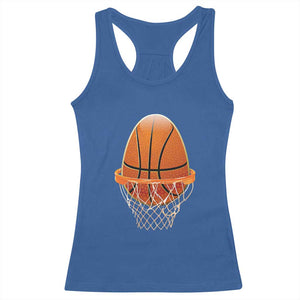 Funny Easter Egg Basketball Sport Lover Racerback Tank Top TS11 Royal Blue Print Your Wear
