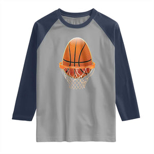 Funny Easter Egg Basketball Sport Lover Raglan Shirt TS11 Sport Gray Navy Print Your Wear