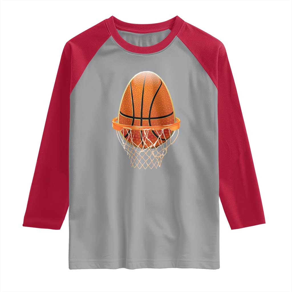 Funny Easter Egg Basketball Sport Lover Raglan Shirt TS11 Sport Gray Red Print Your Wear