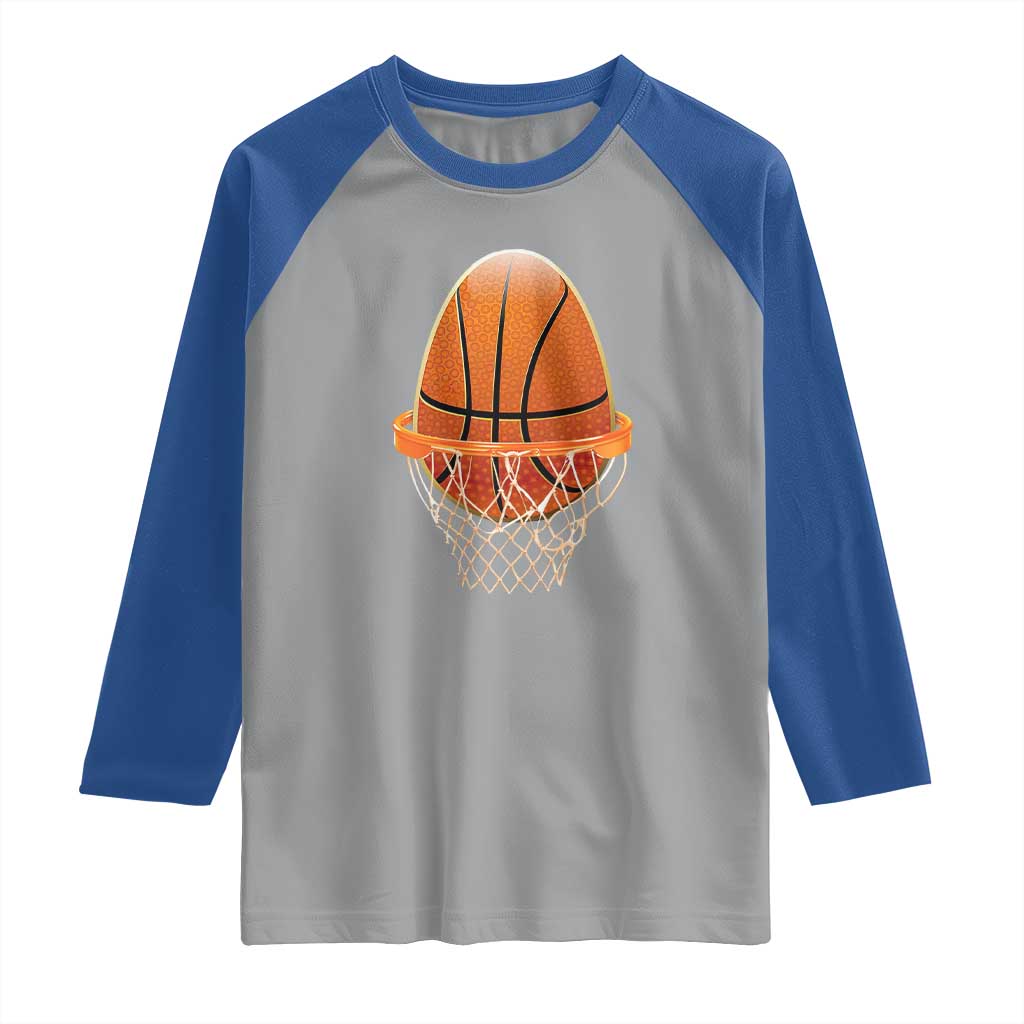 Funny Easter Egg Basketball Sport Lover Raglan Shirt TS11 Sport Gray Royal Print Your Wear
