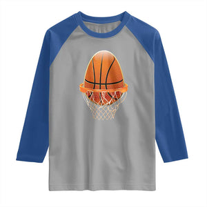 Funny Easter Egg Basketball Sport Lover Raglan Shirt TS11 Sport Gray Royal Print Your Wear