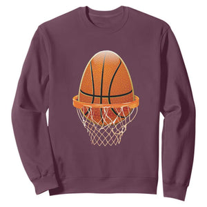 Funny Easter Egg Basketball Sport Lover Sweatshirt TS11 Maroon Print Your Wear