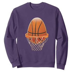 Funny Easter Egg Basketball Sport Lover Sweatshirt TS11 Purple Print Your Wear