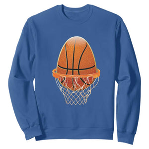 Funny Easter Egg Basketball Sport Lover Sweatshirt TS11 Royal Blue Print Your Wear