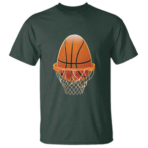 Funny Easter Egg Basketball Sport Lover T Shirt TS11 Dark Forest Green Print Your Wear