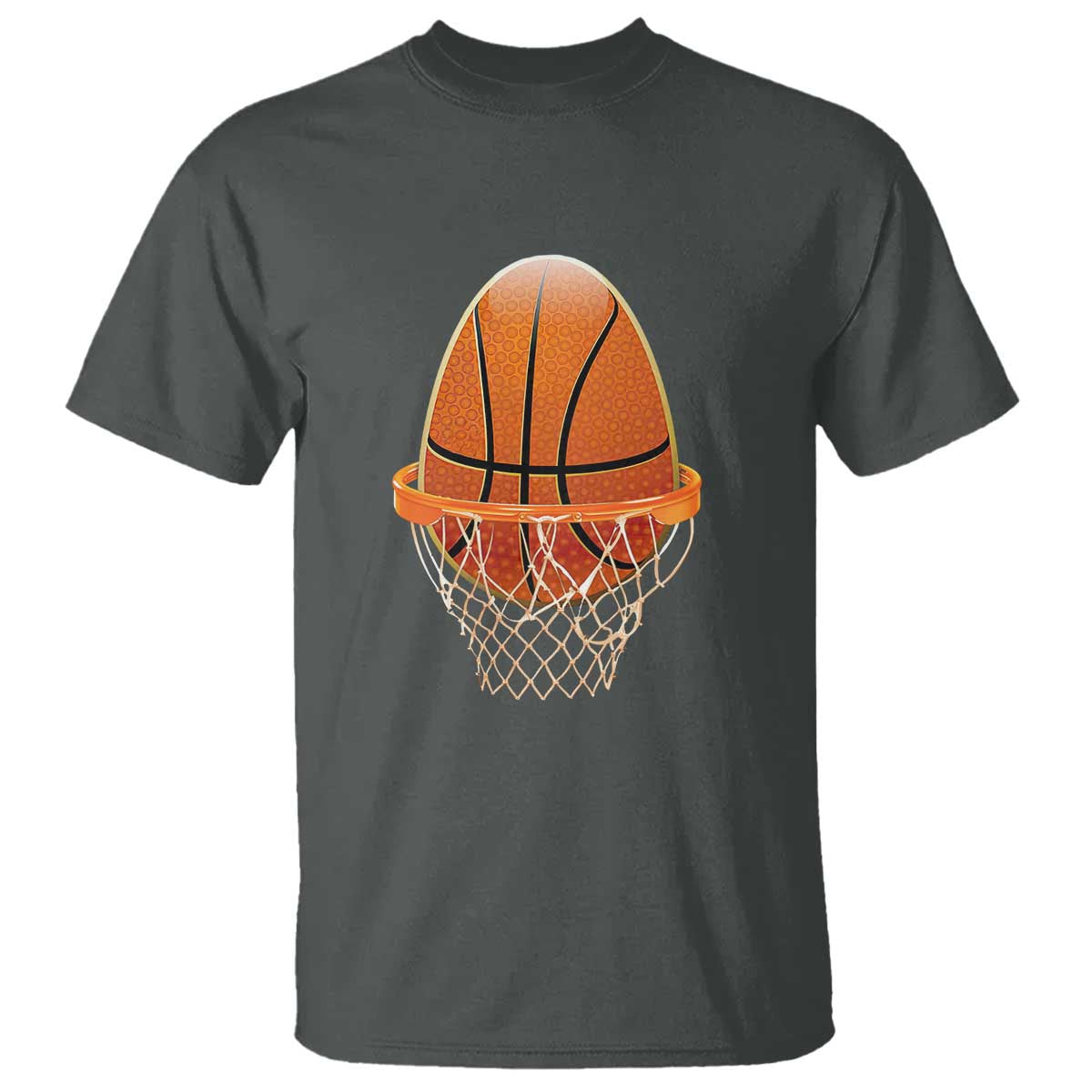 Funny Easter Egg Basketball Sport Lover T Shirt TS11 Dark Heather Print Your Wear