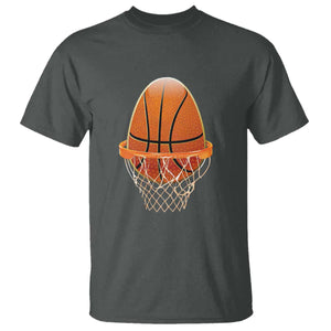 Funny Easter Egg Basketball Sport Lover T Shirt TS11 Dark Heather Print Your Wear