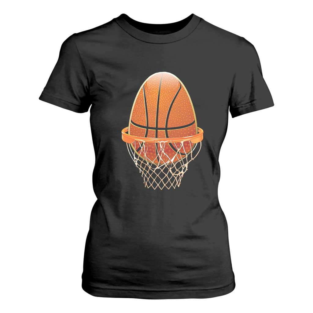 Funny Easter Egg Basketball Sport Lover T Shirt For Women TS11 Black Print Your Wear
