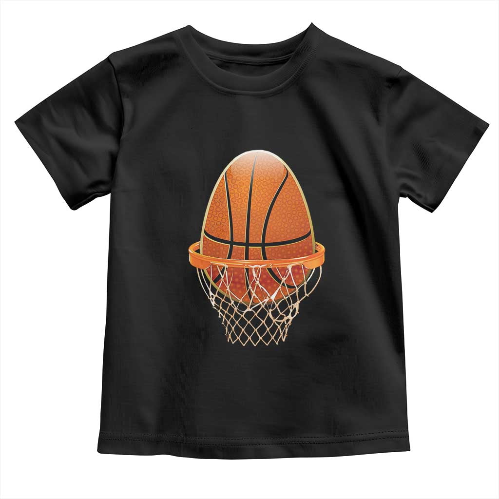 Funny Easter Egg Basketball Sport Lover Toddler T Shirt TS11 Black Print Your Wear