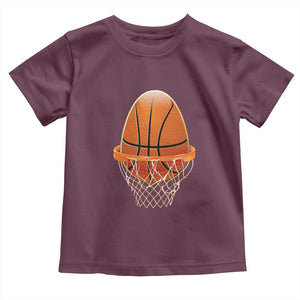 Funny Easter Egg Basketball Sport Lover Toddler T Shirt TS11 Maroon Print Your Wear