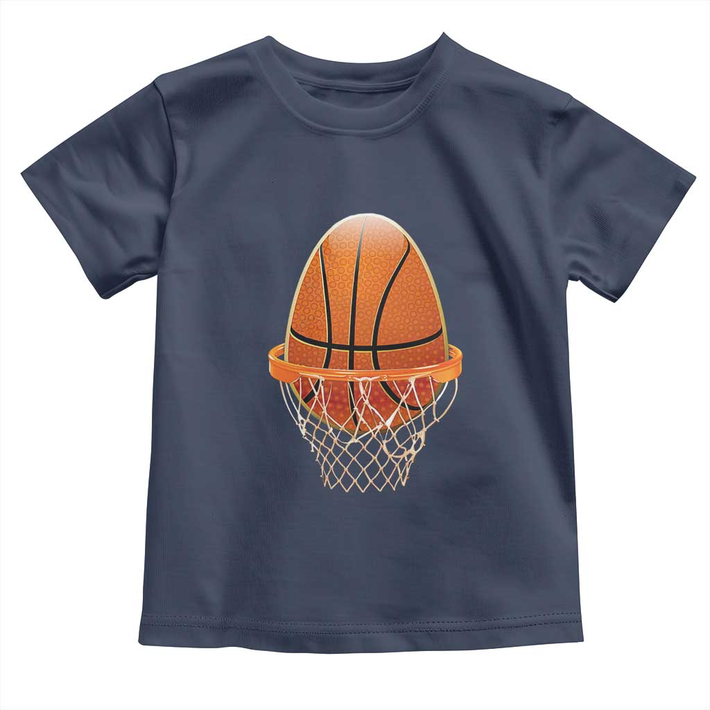 Funny Easter Egg Basketball Sport Lover Toddler T Shirt TS11 Navy Print Your Wear
