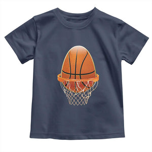 Funny Easter Egg Basketball Sport Lover Toddler T Shirt TS11 Navy Print Your Wear