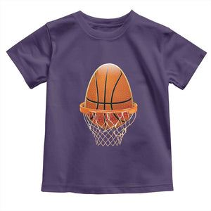 Funny Easter Egg Basketball Sport Lover Toddler T Shirt TS11 Purple Print Your Wear