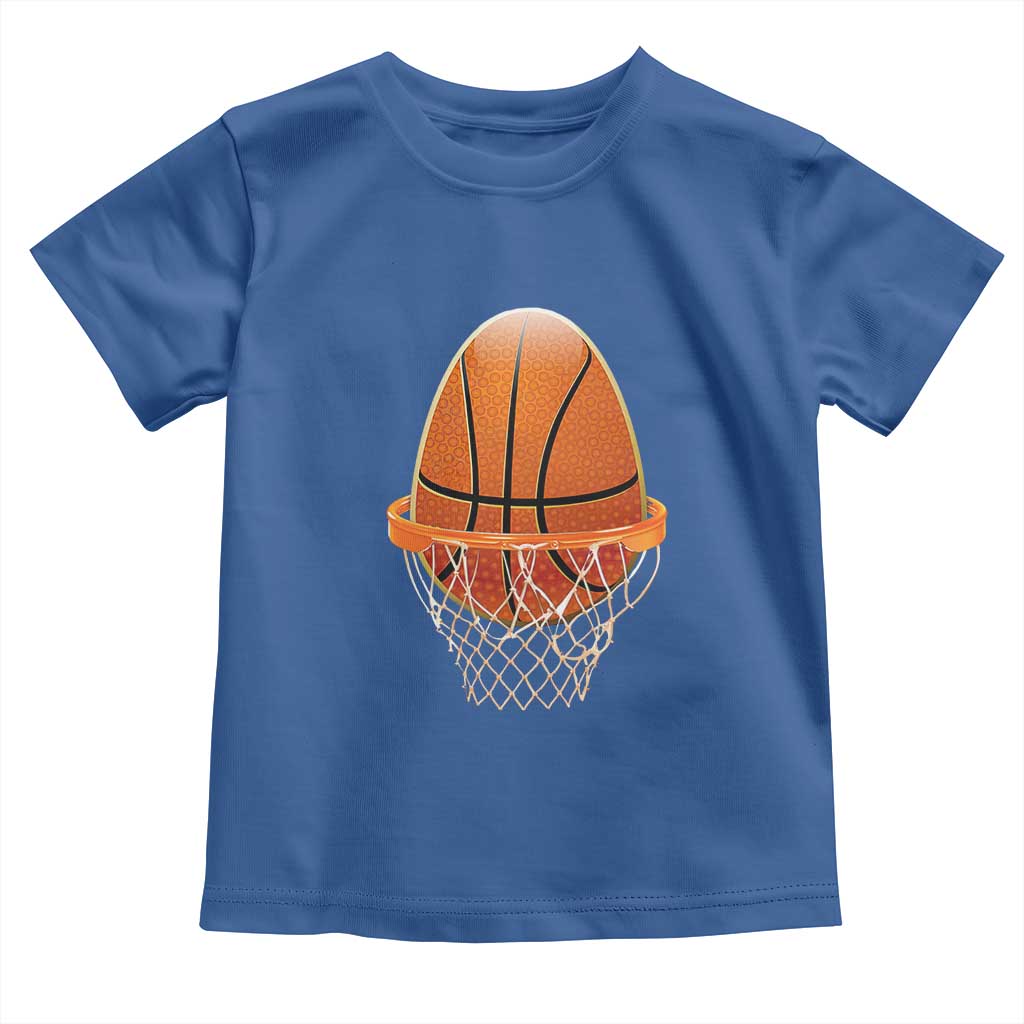 Funny Easter Egg Basketball Sport Lover Toddler T Shirt TS11 Royal Blue Print Your Wear