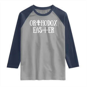 Orthodox Easter Orthodox Christian Faith Jesus Cross Raglan Shirt TS11 Sport Gray Navy Print Your Wear