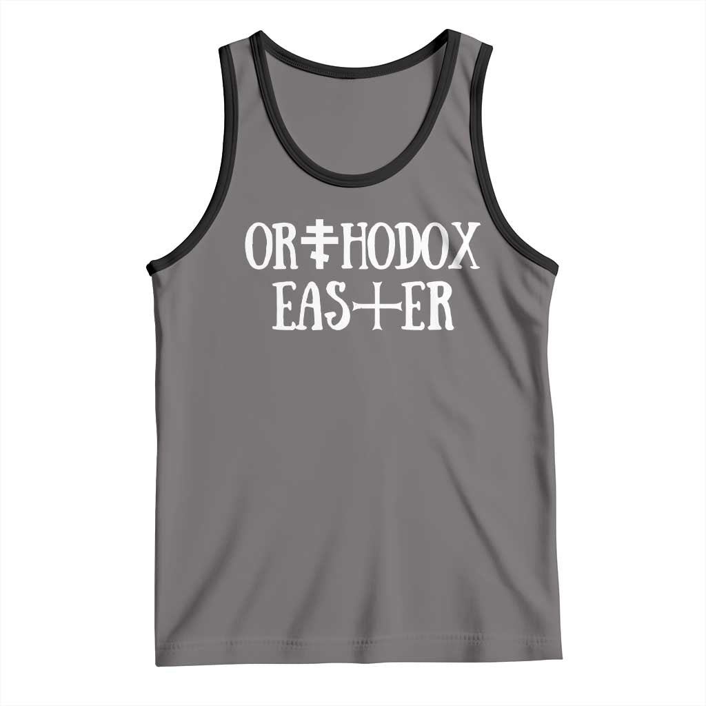 Orthodox Easter Orthodox Christian Faith Jesus Cross Tank Top TS11 Deep Heather Black Print Your Wear
