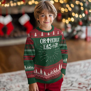 Orthodox Easter Orthodox Christian Faith Jesus Cross Knit Sweatshirt TS11 Christmas Print Your Wear