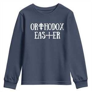 Orthodox Easter Orthodox Christian Faith Jesus Cross Youth Sweatshirt TS11 Navy Print Your Wear