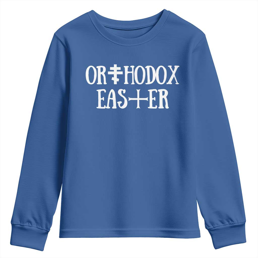 Orthodox Easter Orthodox Christian Faith Jesus Cross Youth Sweatshirt TS11 Royal Blue Print Your Wear
