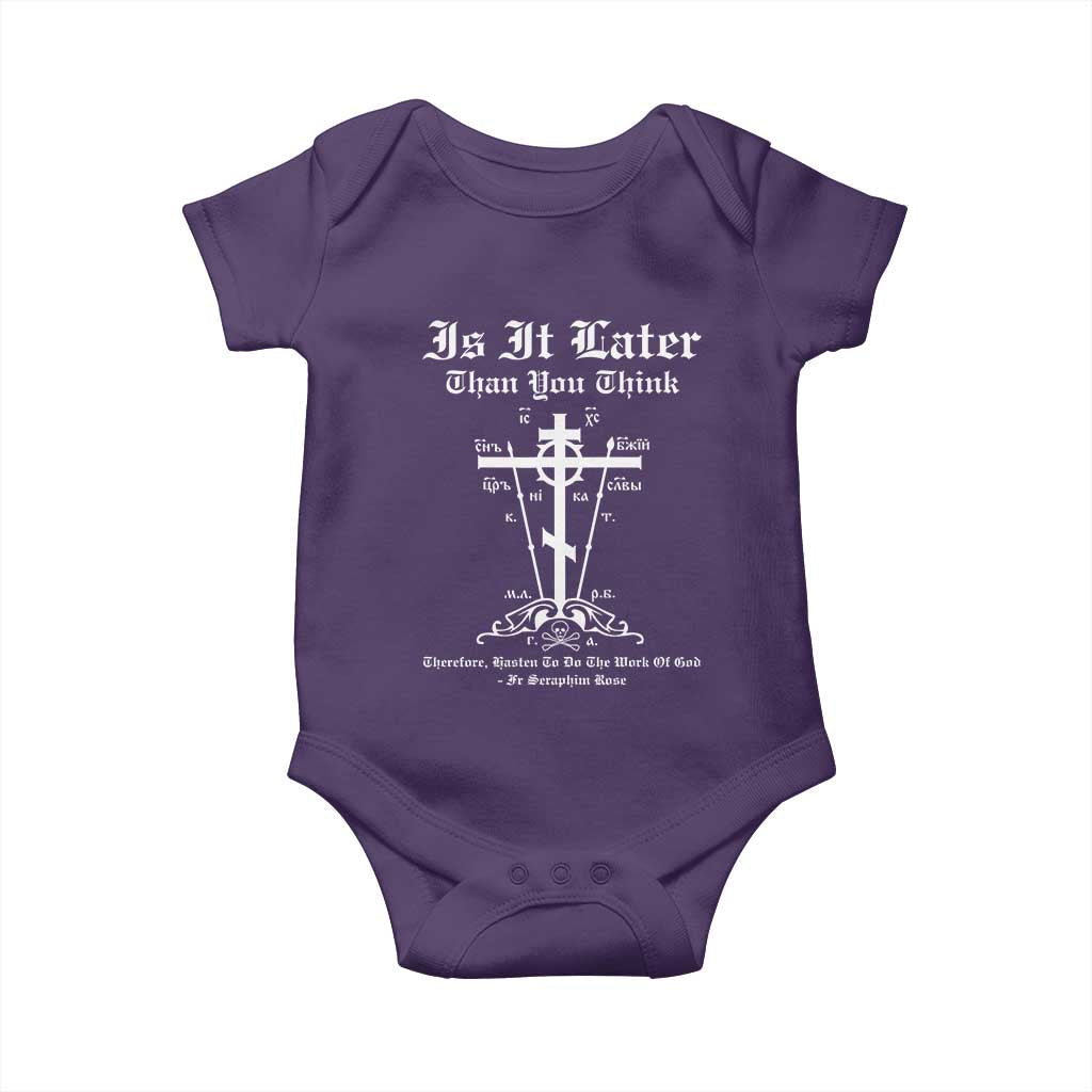 Eastern Orthodox Christian Seraphim Rose Baby Onesie Is It Rather Than You Think Russian Cavalry Cross TS11 Purple Print Your Wear
