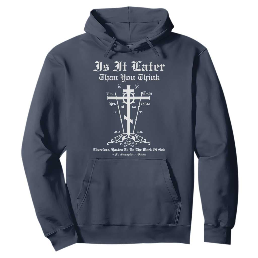 Eastern Orthodox Christian Seraphim Rose Hoodie Is It Rather Than You Think Russian Cavalry Cross TS11 Navy Print Your Wear