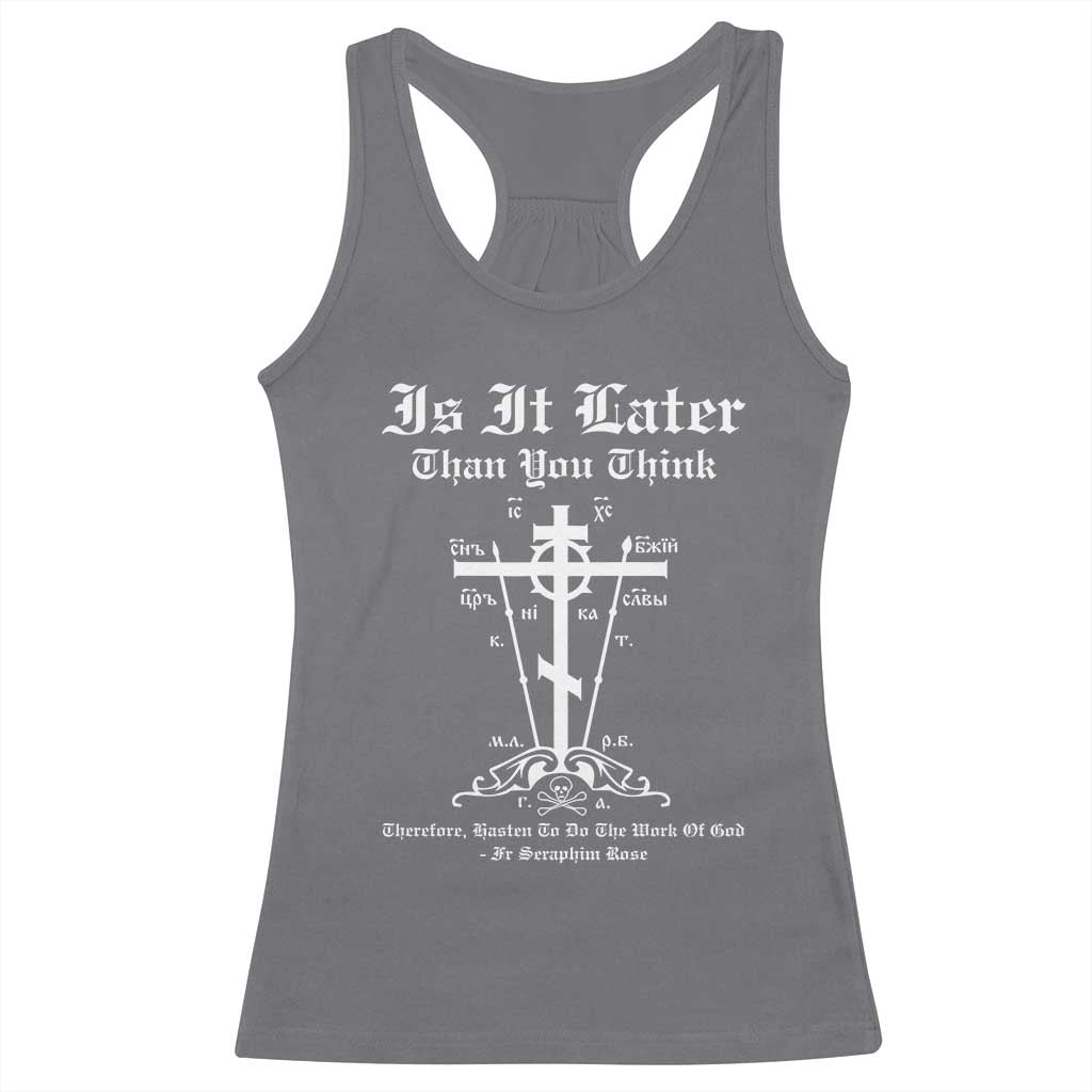 Eastern Orthodox Christian Seraphim Rose Racerback Tank Top Is It Rather Than You Think Russian Cavalry Cross TS11 Charcoal Print Your Wear