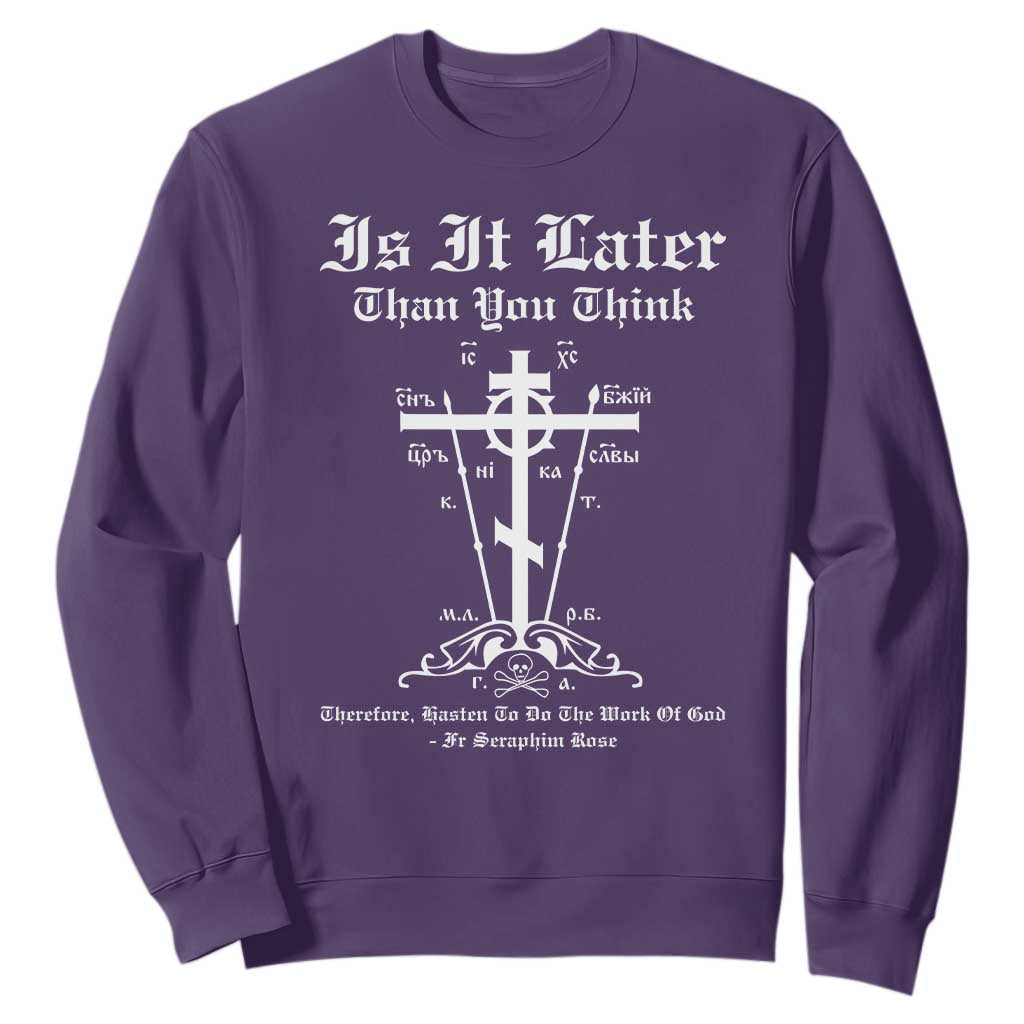Eastern Orthodox Christian Seraphim Rose Sweatshirt Is It Rather Than You Think Russian Cavalry Cross TS11 Purple Print Your Wear