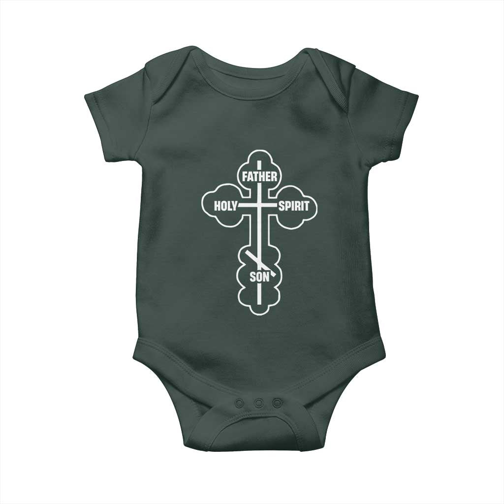 Russian Greek Byzantine Golden Orthodox Cross Father Son Holy Spirit Baby Onesie TS11 Print Your Wear