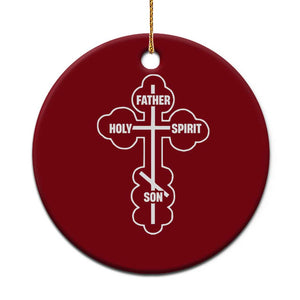 Russian Greek Byzantine Golden Orthodox Cross Father Son Holy Spirit Ceramic Ornament TS11 1pc Red Print Your Wear