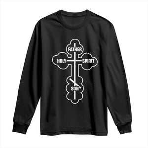 Russian Greek Byzantine Golden Orthodox Cross Father Son Holy Spirit Long Sleeve Shirt TS11 Black Print Your Wear