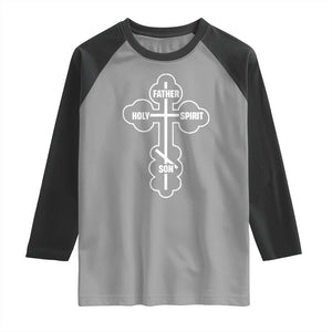 Russian Greek Byzantine Golden Orthodox Cross Father Son Holy Spirit Raglan Shirt TS11 Sport Gray Black Print Your Wear