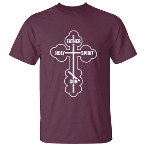 Russian Greek Byzantine Golden Orthodox Cross Father Son Holy Spirit T Shirt TS11 Maroon Print Your Wear
