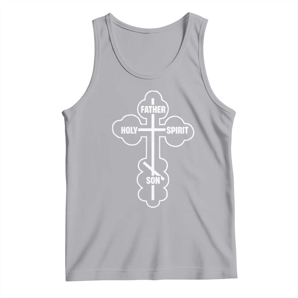 Russian Greek Byzantine Golden Orthodox Cross Father Son Holy Spirit Tank Top TS11 Athletic Heather Print Your Wear